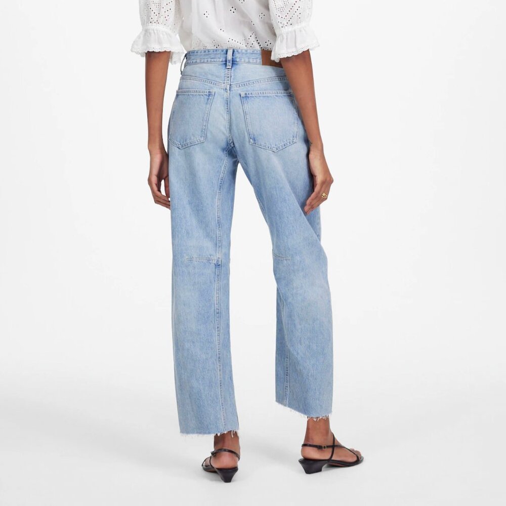 NWT Madewell Darted Barrel-Leg Jean in Edmonson Wash - Picture 2 of 6
